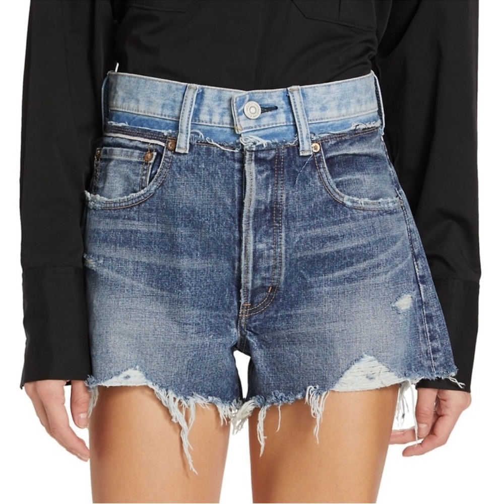 Moussy Vintage MV Lewiston Distressed Denim 100% Cotton Shorts NWT Sz 30 - Picture 9 of 14